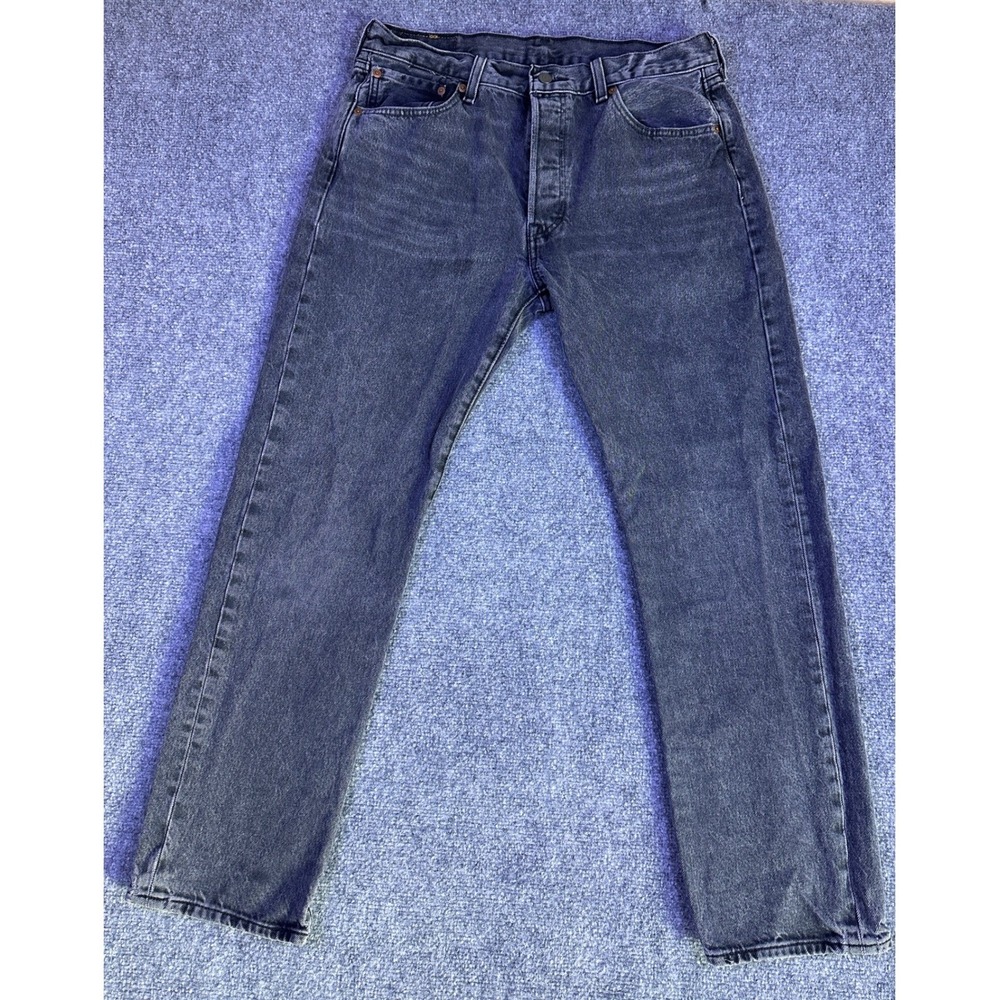 Levis 501 Jeans Mens 32x30 Original Fit Faded Black Straight Leg Button Fly